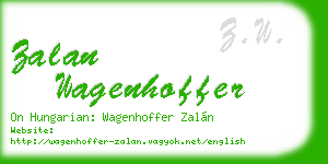 zalan wagenhoffer business card